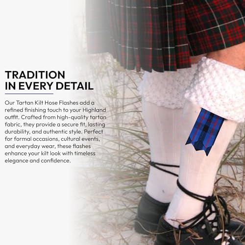 Image of Scottish Tartan Kilt Flashes with Elastic Adjusters
