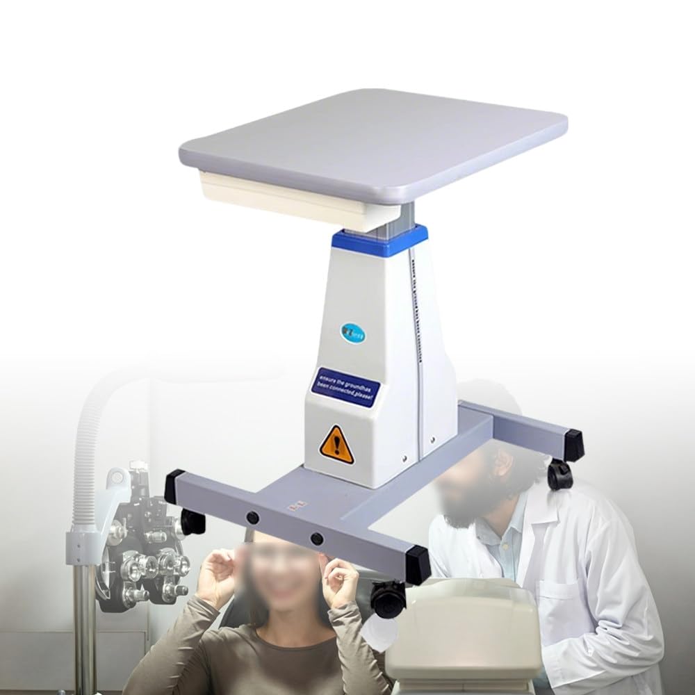 Mesa Examen Motorizada con Altura Ajustable Y Cajón Almacenamiento para Uso Profesional,Mesa Elevadora óptica Uso Rudo (165 LB / 75 Kg),con Cajón,para ópticas White