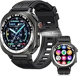 Military Smart Watch for Men(Answer/Make Call), 1.43'HD AMOLED Fitness Watch with Flashlight/660mAh Battery, 130+ Sports/Heart Rate/Sleep Monitor/Pedometer, IP68 Waterproof Smartwatch for IOS Android