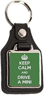 Keep Calm and Drive a Mini - Square Medallion Keyring