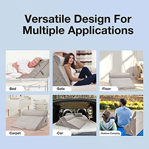 Triangle Wedge Pillows Set For After Surgery, Acid Reflux, Reading In Bed, Back Or Knee Support, Adjustable Folding Incline Cushion For Sleeping，Memory Foam Pillow Wedge With Machine Washable Cover #TOP6