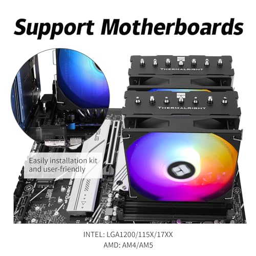 Image of Thermalrlght Phantom Spirit 120 SE ARGB CPU Air Cooler,7 Heat Pipes CPU Cooler,Dual 120mm TL-C12B-S V2 PWM Fan,AGHP 4.0 Technology,S-FDB Bearing,for AMD AM4 AM5 /Intel 1700 /1150 /1151 /1200 /1851
