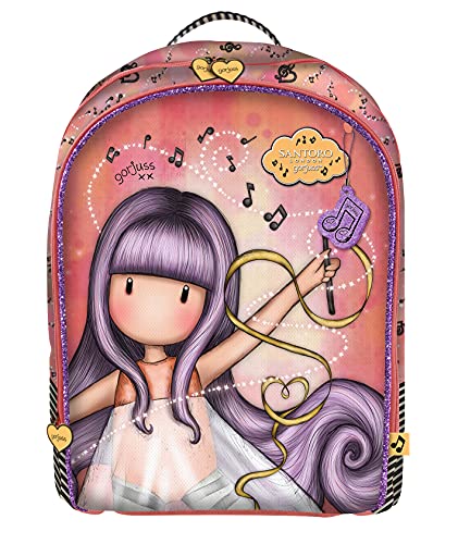 Santoro - Mochila Acolchada Gorjuss Salmon En Oferta Santoro M572A, Mochila Acolchada Niños, Salmón, 320X450X135 Mm