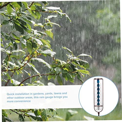 ULTECHNOVO Schmiedeeisen-Regenmesser Außendekoration Zaun-Dekor 2 Stück Regenmesser Außen-Regenmesser Schwimmendes Regenmesser-Gerät Hellbraun Der Zaun Kupfer Glas Schmiedeeiserner – Bild 4