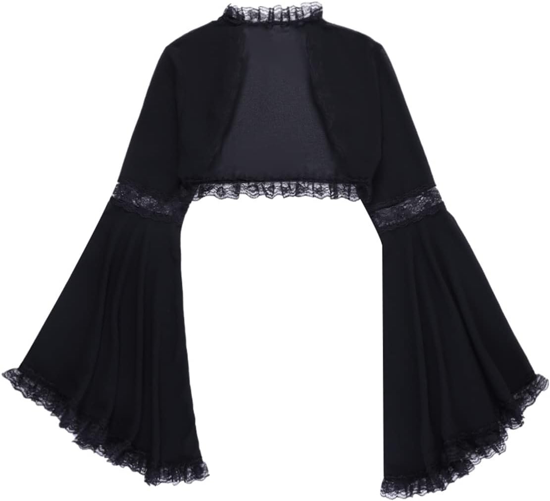 Women Goth Tops Punk Cover Ups Mesh Crop Top See Through Sexy Long Sleeve Blouse Y2k Black Rave Outfit Festival