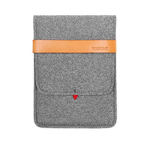TOPHOME Felt Sleeve Case Bag Leather Lock Compatible for IPad Mini 5/4/3/2 (2013-2019)/ Fire HD 8, Protective Cover for 7.5-8.6
