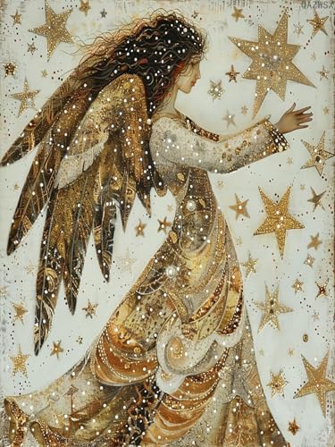Peinture diamant 5D décoration murale salon broderie strass ange pour activité créative