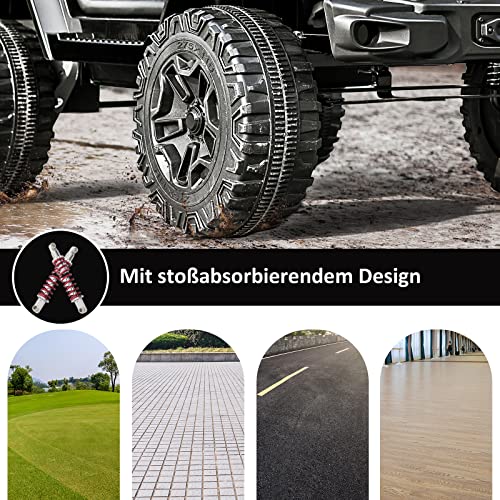 Kinder Elektroauto, 2 Sitze für Kinder mit 2,4G-Fernbedienung, 2 Gangs-Weicher Start-Elektroauto with Hupe, Vorderlicht… – Bild 8