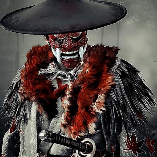 Japanese Hannya Mask - Samurai Oni Ghost Mask for Cosplay, Party & Halloween