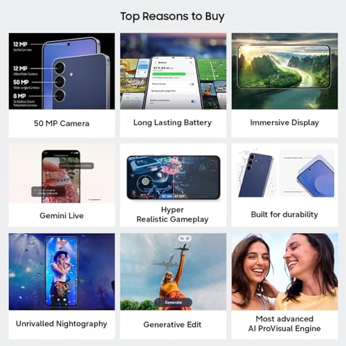 Image of Samsung Galaxy S25 FE 5G (JetBlack, 8GB RAM, 128GB Storage) | Exynos 2400 Deca Core Processor | 50MP Triple Camera | 6.7-inch Dynamic AMOLED 2X Display | AI Features Enabled Smartphone