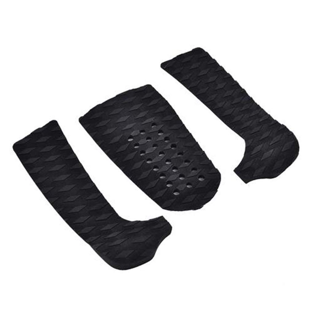 3 Set 3 Stück Surfboard Traktionspad Stomp Pad Surfbrett rutschfeste EVA Schwanzmatte Fußgriff Surfen Zubehör Punkte schwarz