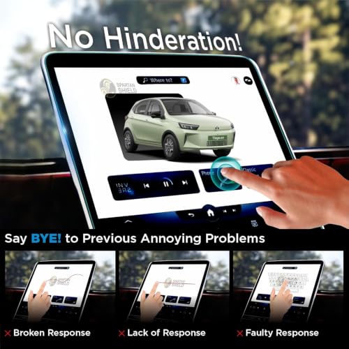 Image of SPARTAN SHIELD [2 PACK] Screen Guard For TATA TIAGO EV 2026 Facelift || Pure+ || 8 Inch Infotainment Touchscreen + 5 Inch Instrment Cluster Protector | Anti Scratch | Water Resistant | HD Clear | High Touch Sensitivity | TataTiago Car Display Accessories 2026 [Not Tempered Glass]