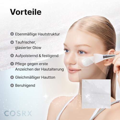 COSRX PDRN Exosome Skinplaning Glaze Mask für Glass Skin mit Lachs-DNA PDRN und Exosomen, Collagen Night Wrapping Mask für das Gesicht, mit Silikonpinsel, erfeinert das Hautbild, 50ml, Korean Skincare