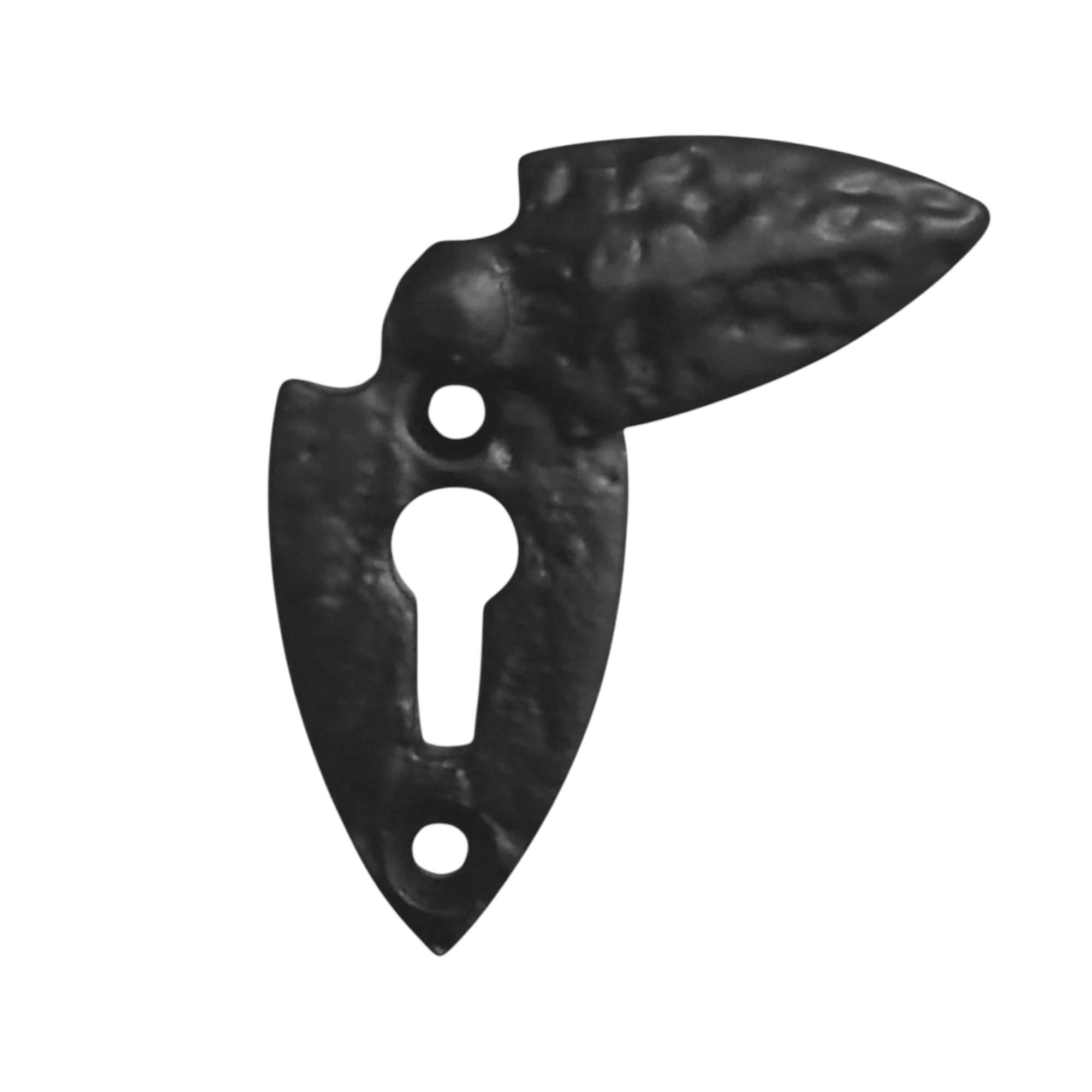 Manor Black Cast Iron Fleur-de-LYS Door Pull Handle, 15.8 cm x 3.5 cm, Keyhole Escutcheon