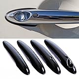 UNICUS Door Handle Cover w/Comfort Access (w/Push Button) 4X Compatible with Mini R60 2011-2016 Countryman Cooper S, (Gloss Black)