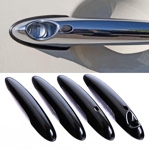 UNICUS Door Handle Cover w/Comfort Access (w/Push Button) 4X Compatible with Mini R60 2011-2016 Countryman Cooper S, (Gloss Black)