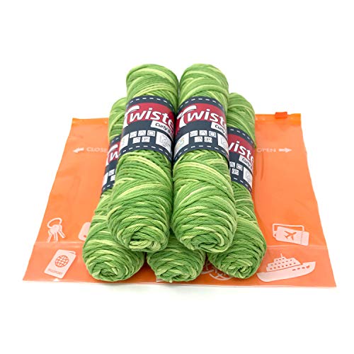 Farbverlaufsgarn Haekelgarn Baumwollgarn Stricken Haekeln Basteln 5x50g Fb.109 grün inkl.Zippbeutel Cover