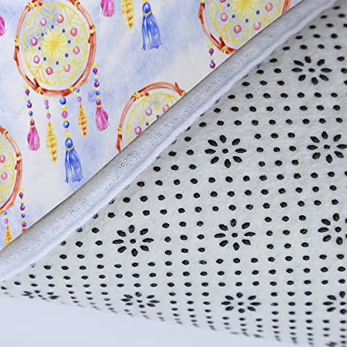 Badezimmerteppich-Set 3Teilig Traumfänger rutschfest Waschbar Badematte Badezimmer Weich Mikrofasern WC-Deckelbezug… – Bild 6