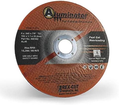 Rex-Cut Abrasives 800201 Type 1 Straight Sided Aluminator Cut-Off Wheel ...