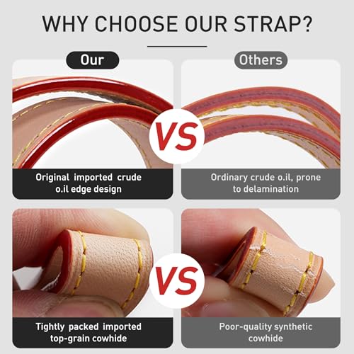OAikor Vachetta Leather Strap Purse Straps Replacement Shoulder Compatible with L v Carryall Tote Bag,Vegetable Tanned Top Cowhide Leahter Bag Strap,Width0.79'',Length34.6'',Black by OAikor - Image 8