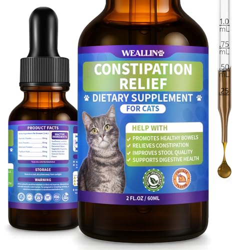 Cat Constipation Relief, Constipation Relief for Cats, Cat Constipation Support, Promotes Digestive Health, Chicken Flavor Natural Herbal Supplement, 60 ml/2 Fl Oz
