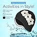 Beemo Latex Swimming Cap for Women, Swim Cap for Long Hair or Short Hair, Bath & Swim Caps to Shield Hair from Damage, Use as Large Shower Cap, Black Swimming Cap with White Flowers