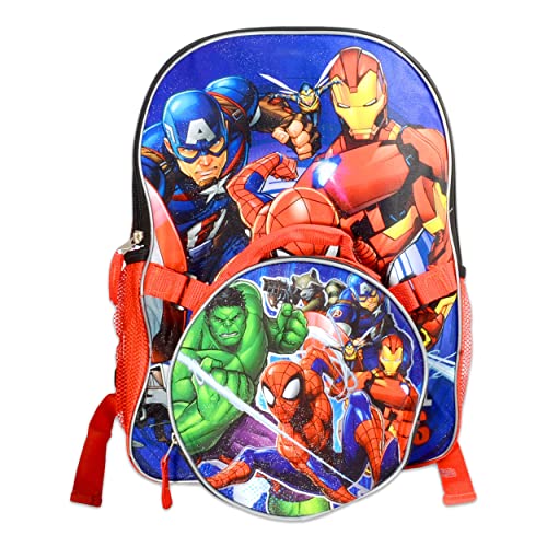 Avengers Backpack With Lunch Box Set - Avengers Backpack For Boys 4-6, Avengers Lunch Box, Water Bottle, Stickers, More | Marvel Avengers Backpack For Boys #TOP1