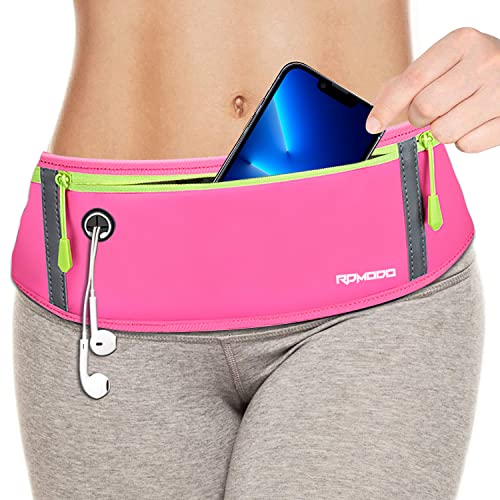 Image of Fanny Packs for Women Men, Running Belt Waist Bag, Waterproof Phone Holder for Running Plus Size Adjustable Runners Belt Running Pouch for iPhone 13 12 11 Pro Max Xs Xr Samsung Galaxy Note, 05 Pink, 7.5 inches