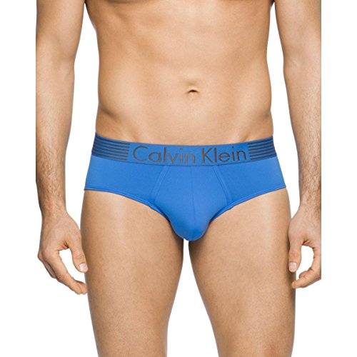 Calvin Klein Men's Underwear Iron Strength Micro Hip Briefs, Urban Blue, Large