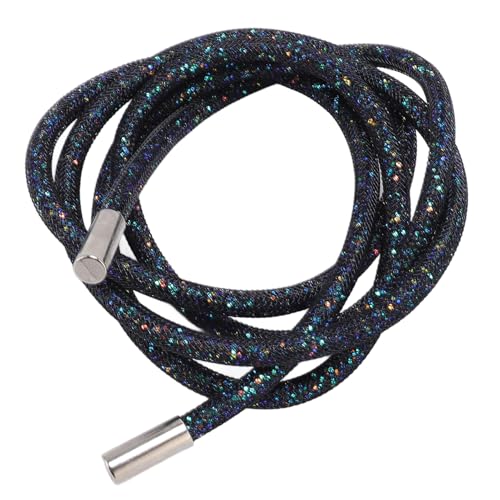 Sko Spetsar, Mesh och Metall Hoodie Dragsko Robusta Livliga Färger för Halsband (Svart nät med djupa gröna paljetter)