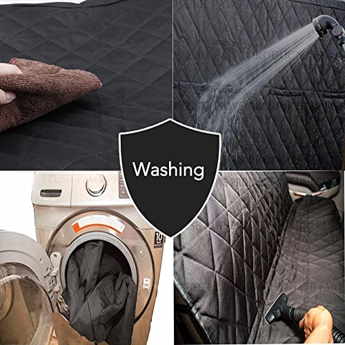 CALIYO Hundedecke Auto Rückbank(143.5×134CM), Autoschondecke Hund Rücksitz mit Seitenschutz und Sichtfenster, Wasserdicht & Kratzfest - Universal hundematte Auto (Schwarz)