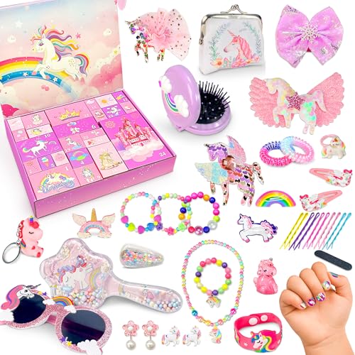 LINAYE Calendário de advento para meninas, unicórnio, 2025