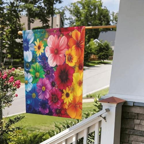 Drapeau de jardin résistant aux intempéries motif fleurs pour l'extérieur