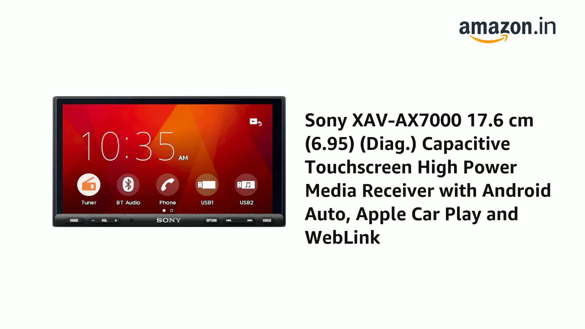 Watch Sony XAV-AX7000 17.6 cm ﹙6.95﹚ ﹙Diag.﹚ Capacitive Touchscreen ...
