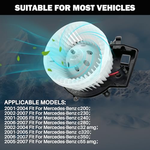 Image of 700190 AC Heater Blower Motor Fan Assembly Fit for Mercedes-Benz c200 c230 c240 c280 c32 amg c320 c350 c55 amg clk280 clk320 clk350z clk500 clk55 amg 203820251464, MB3126100