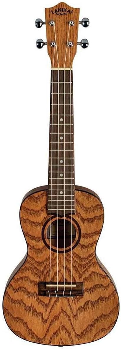 Lanikai OA-C 4 String Ukulele, All Solid Oak Concert Ukulele, with Hiden Scarf Joint