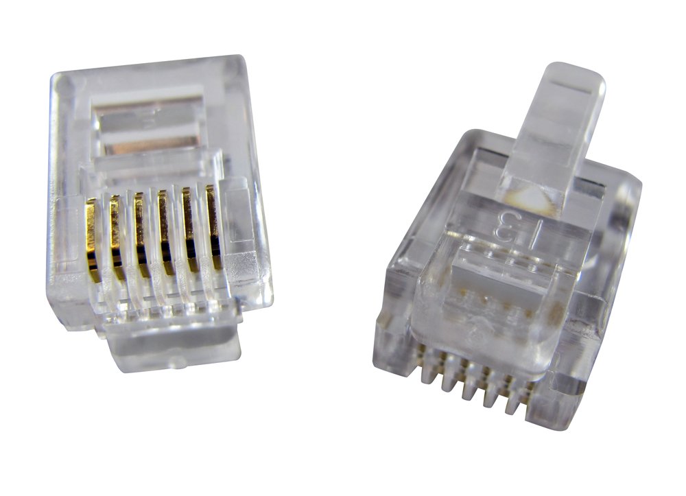Allen Tel AT6X6SC-2224 Modular Plug for Solid Wire, Flat Cord, 6 Contact, 6 Position Plug for 24 Gau