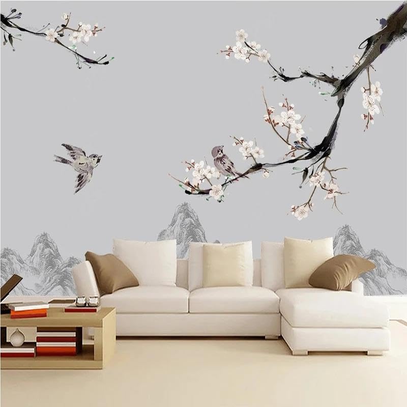 Papier peint mural 3D fleurs plantes PVC pour masquer mur abîmé
