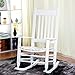 Giantex Outdoor Wood Rocking Chair Porch Rocker 100% Natural Solid Wooden Indoor Deck Patio Backyard Living Room Rocking Chairs (White)