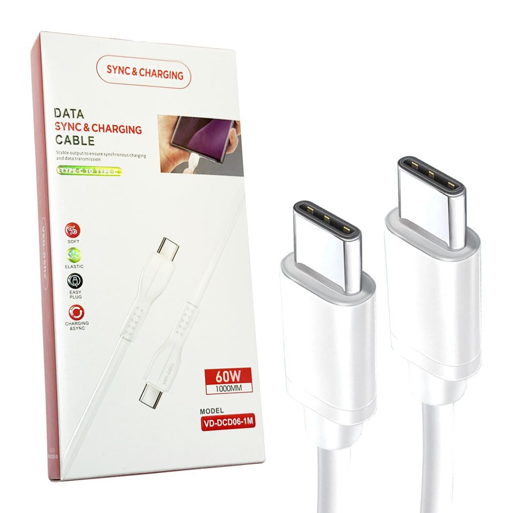 Charger Cable For OPPO Reno9 Reno 10 11 12 13 14 FS Pro 5G/ OPPO Find X5 A16s A94 A60 5G (60W) Fast Charge USB C To Type C Charging Cable 2m Long