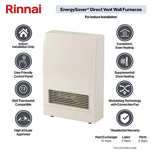 Rinnai Ex08Ctn Space Heater Wall Furnace, Direct Vent, Natural Gas (8K Btu) #TOP1