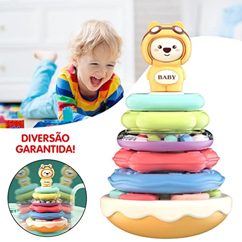 Piramide Argolas Brinquedo Educativo Bebe Musical De Montar MC910