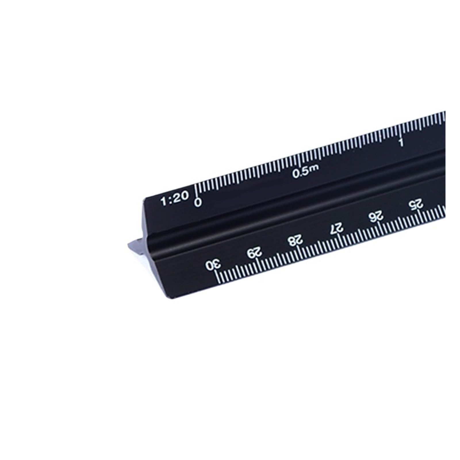 Aywtiun Black-1-500-Small Architectural Scale Ruler Triangular Scale Ruler 1:20-1:500 Alloy/Metal/Plastic Straight 30Cm Architect/Engineer Accurate Drafting Measure Tool(Black-1-500-Small)
