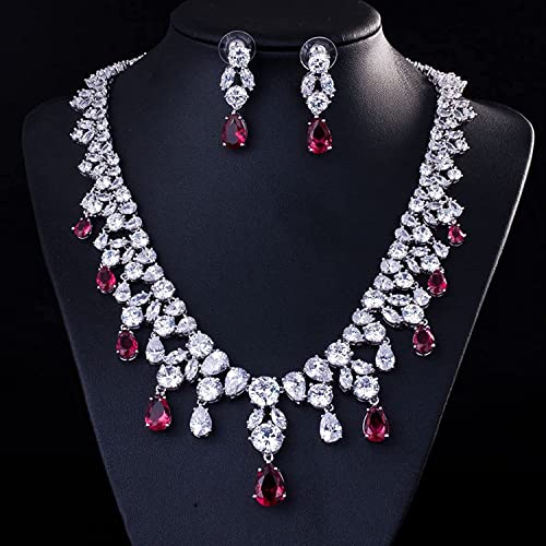 Conjunto de bisutería para mujer con circonitas de lágrima ideal para regalar a novias