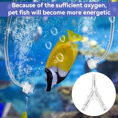 Image of Aquarium Air Pump Connectors, 4 Pcs Y-Shaped Aquarium Air Valve Plastic Barb Equal Y Tee Hose Pipe Connectors Anti-Shedding Fish Tank Adapters Splitter