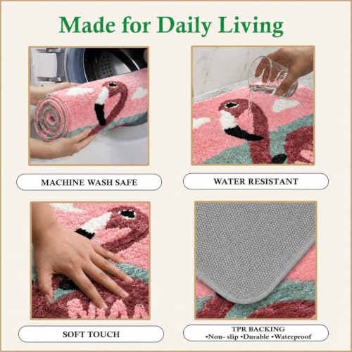 Image of Dream Weaverz 2000 GSM Soft Microfiber Bath Mat - Quick Dry Anti-Skid Water Absorbent Floor Rug, Machine Washable Non Slip Door Mat for Bathroom & Bedroom (40 x 60 cm)