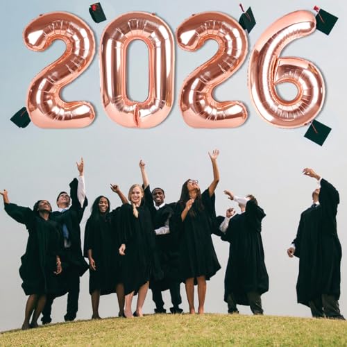 Image of 2026 Balloon Numbers Party Decorations, 40In Rose Gold Balloons | Eye-catching Appearance, Perfect Decorative Centerpieces, Convenient Self-sealing Structure, Widely for Various Occasions