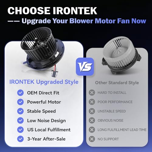 Image of IRONTEK Blower Motor Fan 700218 Compatible for BMW 2006 325i 325xi 330i 330xi 2007-2008 328xi 335xi 2008-2013 128i 135i M3 64119227670 6419144200 64116933663 75896 615-00145 68029719AA