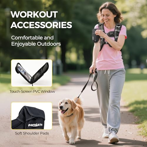 Image of PACEARTH Weighted Vest,6lb /8lb /10lb /12lb /16lb /20lb /25lb /30lb Weight Vest with Reflective Stripe, Body Weight Vests for Women, Men, Weight Loss Workout, Strength Training, Running, Walking, Jogging