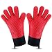 NOSIVA Silicone Oven Mitts - Most Heat Resistant 932˚F BBQ Grilling Gloves & Waterproof Non-slip Potholder - 1 pair 12.5" Extra Long For Extra Forearm Protection (Orange)